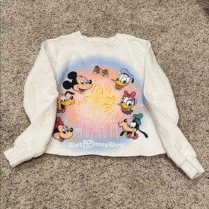 Disney Kids White Sweatshirt with Mickey and Friends
